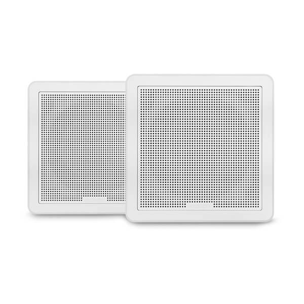 Fusion FM Series-høyttalere, 6,5" 120 W firkantet, hvit maritim høyttaler med innbyggingsbrakett